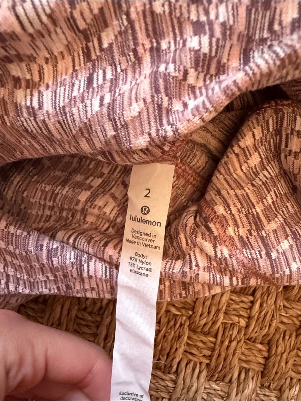 lululemon High-Waist Pink Printed Leggings Size 2